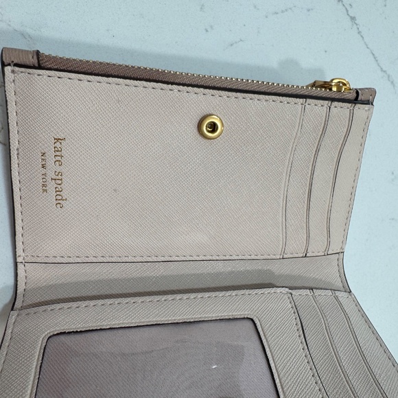 Kate Spade Wallet Colorblock Slim Bifold Pale Dogwood Classic Preowned - Picture 15 of 16
